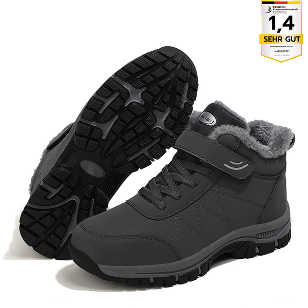 Ergonomischer Klettverschluss Stiefel – OrthoRelief für breite & schmale Füße, Schmerzlinderung, Schwarz, Rot & Grau